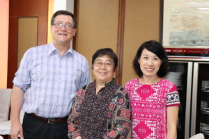 Photo of Professors Degravel and Li with Sanda U Host